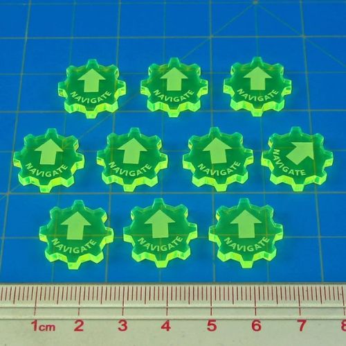 LITKO Fluorescent Green Navigate Command Tokens Compatible with Star Wars Armada (10)
